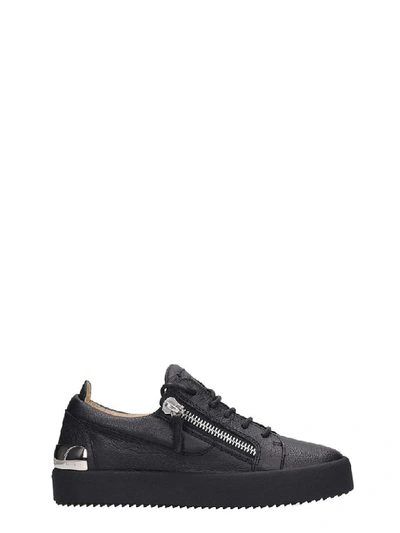 Shop Giuseppe Zanotti Gail Steel Sneakers In Black Leather
