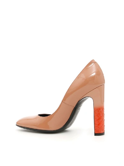 Shop Bottega Veneta Isabella Patent Pumps In Dahlia (pink)