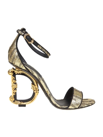 Shop Dolce & Gabbana Keira Sandal In Lurex In Black