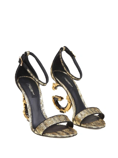 Shop Dolce & Gabbana Keira Sandal In Lurex In Black