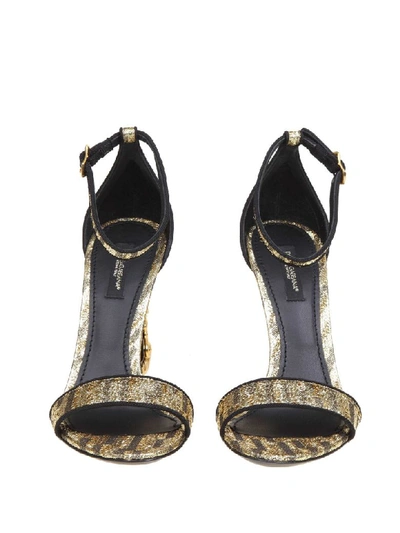 Shop Dolce & Gabbana Keira Sandal In Lurex In Black