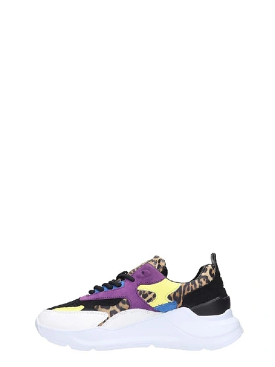Date Multicolor Fuga Leopard Mesh & Suede Sneaker In Animalier
