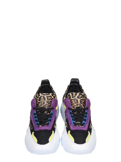 Date Multicolor Fuga Leopard Mesh & Suede Sneaker In Animalier