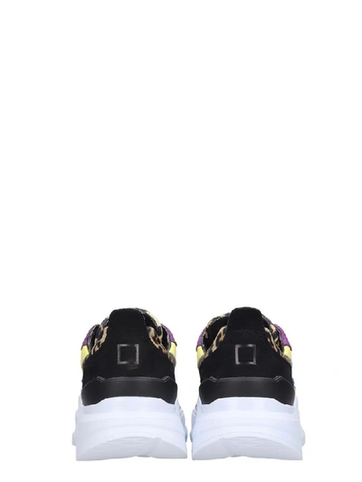 Date Multicolor Fuga Leopard Mesh & Suede Sneaker In Animalier