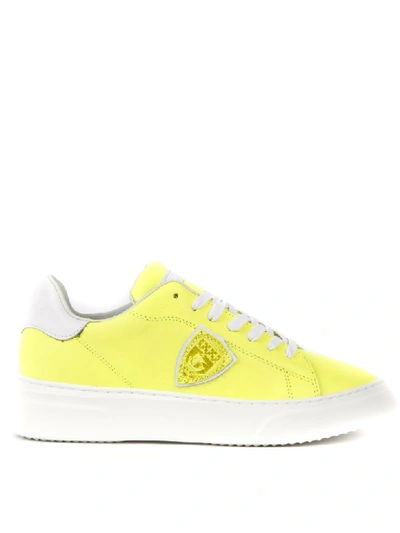 Shop Philippe Model Temple Yellow Nubuck Leather Sneakers