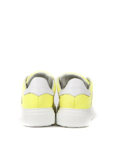 Shop Philippe Model Temple Yellow Nubuck Leather Sneakers