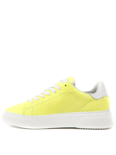 Shop Philippe Model Temple Yellow Nubuck Leather Sneakers