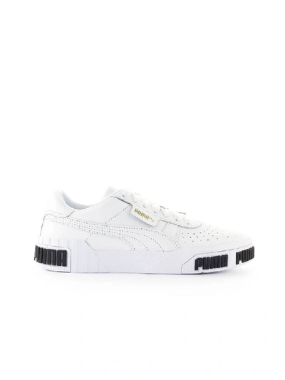 Shop Puma Cali Bold White Gold Sneaker In Bianco (white)
