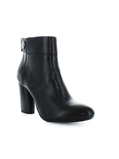 Shop Fiori Francesi Black Leather Ankle Boots With Button In Nero