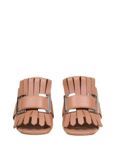Shop Sergio Rossi Leather Sandal Color Leather In Tan