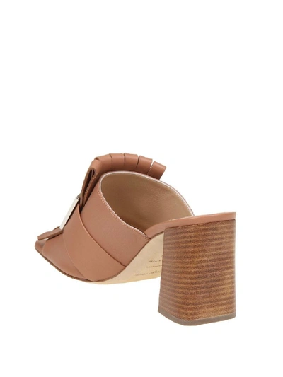 Shop Sergio Rossi Leather Sandal Color Leather In Tan