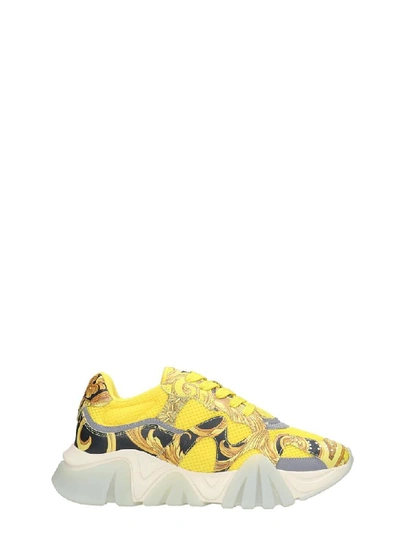 Shop Versace Sneakers In Yellow Tech/synthetic