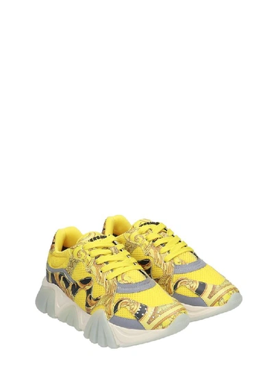 Shop Versace Sneakers In Yellow Tech/synthetic