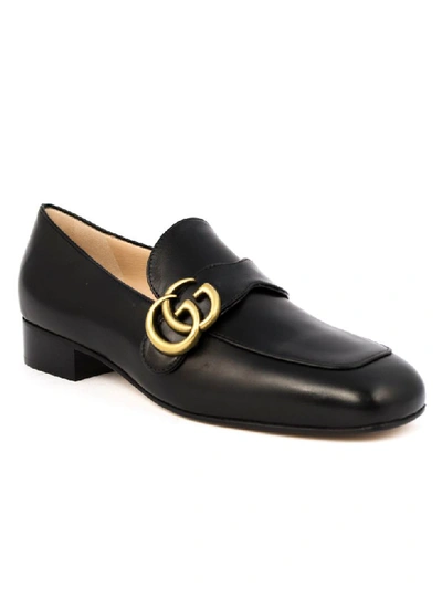 Shop Gucci Black Leather Loafer In Nero