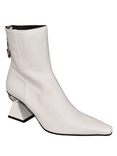 Yuul Yie Amoeba Glam Heel Boots In White Smooth Leather In Bianco