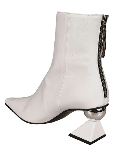 Yuul Yie Amoeba Glam Heel Boots In White Smooth Leather In Bianco