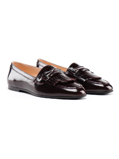 Shop Tod's Fringe Loafer In Dark Violet