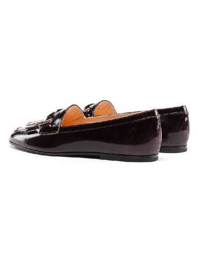 Shop Tod's Fringe Loafer In Dark Violet