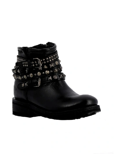 Shop Ash Black Leather Ankle Boots