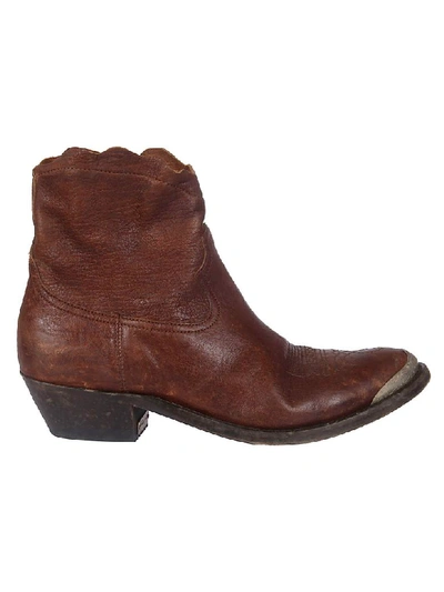 Shop Golden Goose Young Boots In Chocolate Leather