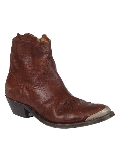 Shop Golden Goose Young Boots In Chocolate Leather