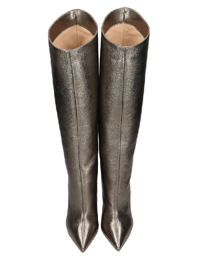 Shop Lerre High Heels Boots In Silver Leather