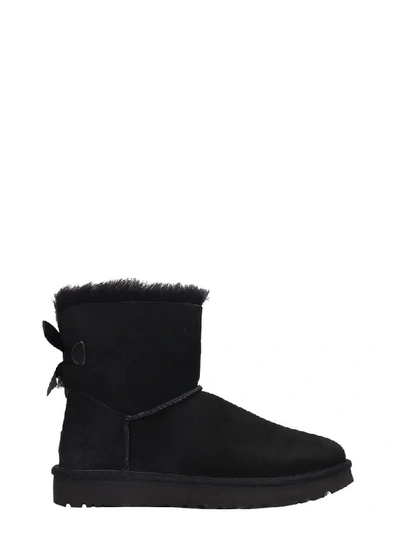 Shop Ugg Low Heels Ankle Boots In Black Suede