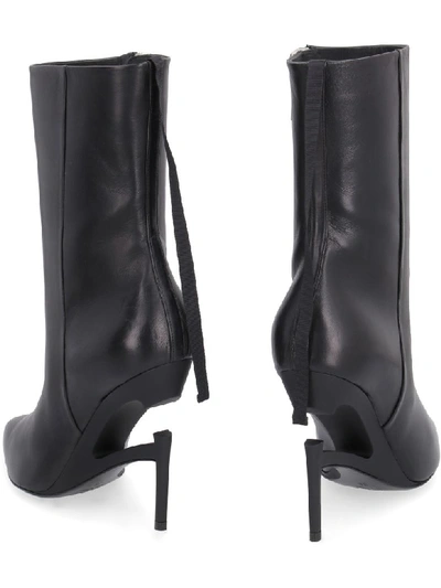 Shop Ben Taverniti Unravel Project Leather Pointy-toe Ankle-boots In Black