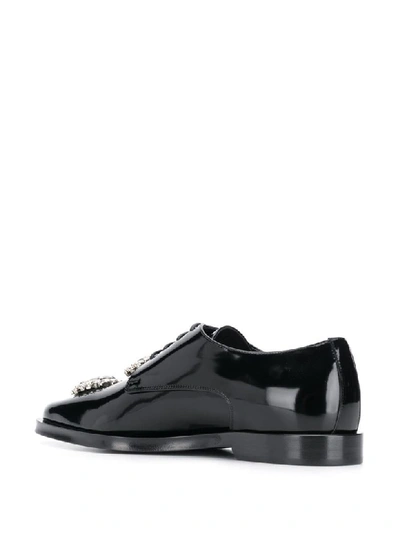 Shop Dolce & Gabbana Lace Up Shoes In Nero/black Diamond