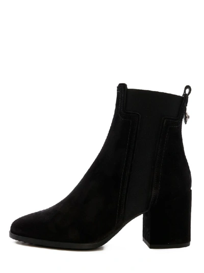 Shop Tod's Suede Ankle Boot In Black