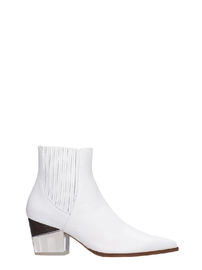 Shop Alexandre Birman Texan Ankle Boots In White Leather
