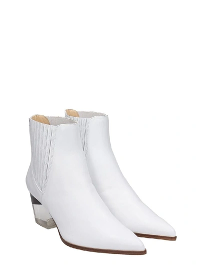 Shop Alexandre Birman Texan Ankle Boots In White Leather