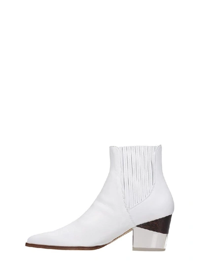 Shop Alexandre Birman Texan Ankle Boots In White Leather