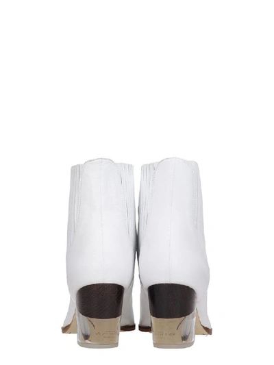 Shop Alexandre Birman Texan Ankle Boots In White Leather