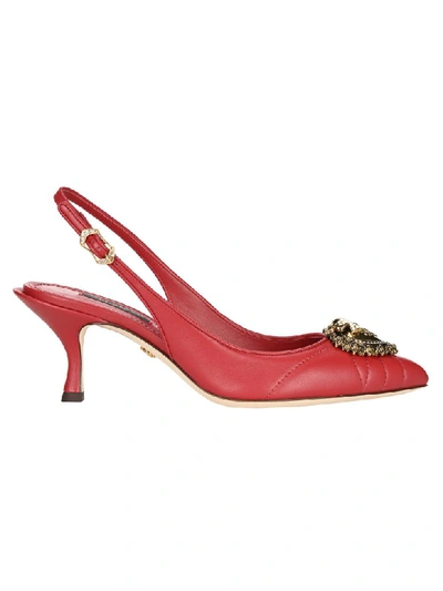 Shop Dolce & Gabbana Dolce&amp;gabbana Devotion Slingback Pumps In Red