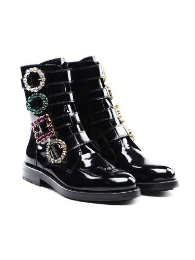 Shop Dolce & Gabbana Combat Boot In Nero