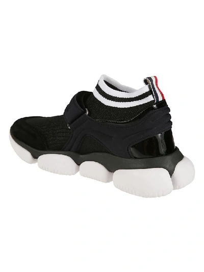 Shop Moncler Logo Stamped Sock Sneakers In Black
