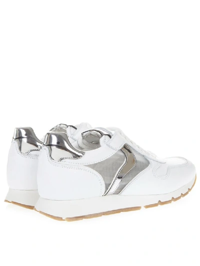 Shop Voile Blanche White Julia Mesh Leather And Mesh Sneaker