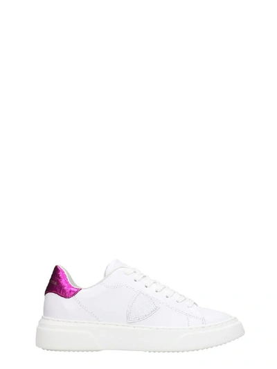 Shop Philippe Model Temple Sneakers In White Leather