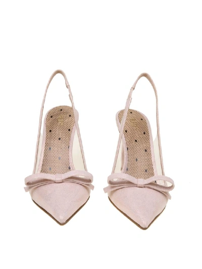 Shop Red Valentino Slingback Leather Sandie Powder Color In Nude