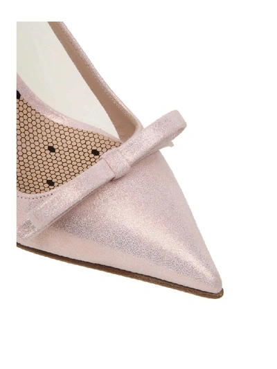 Shop Red Valentino Slingback Leather Sandie Powder Color In Nude