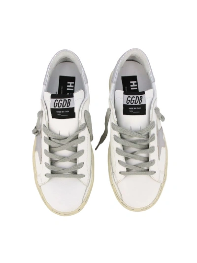 Shop Golden Goose Leather Sneakers With Star In White