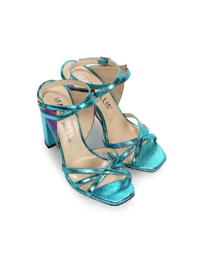 Shop Marc Ellis Light Blue Multicolored Leather Sandal In Multicolor (multicolor)