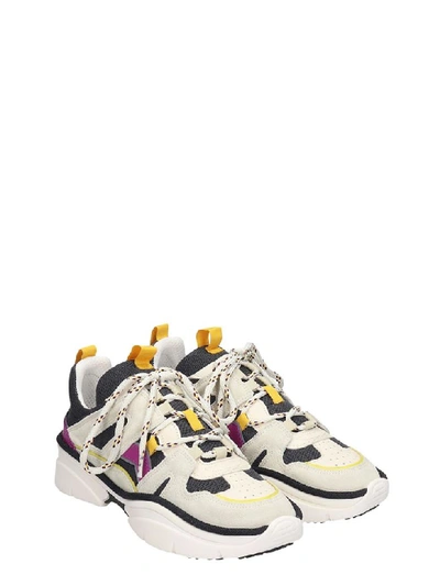 Shop Isabel Marant Kindsay Baskets Sneakers In Grey Suede And Fabric