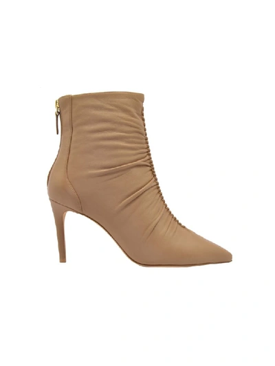 Shop Alexandre Birman Stivaletto Arricciato Pelle Beige