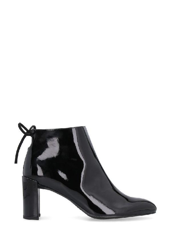 stuart weitzman patent leather ankle boots
