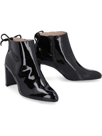 Shop Stuart Weitzman Patent Leather Ankle Boots In Black