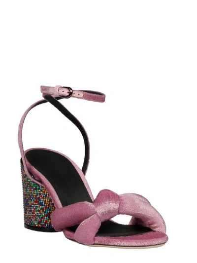 Shop Marco De Vincenzo Embellished Heel Sandals In Pink & Purple