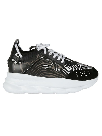 Shop Versace Tes Sauvage Sneakers In Black/white