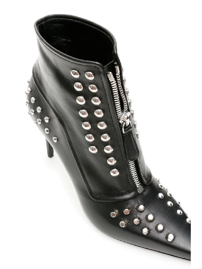 Shop Alexander Mcqueen Studded Booties In Black Silver (black)